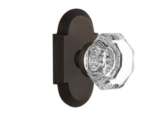 Nostalgic Warehouse - Cottage Plate Double Dummy Waldorf Door Knob in Oil-Rubbed Bronze - COTWAL - 713159