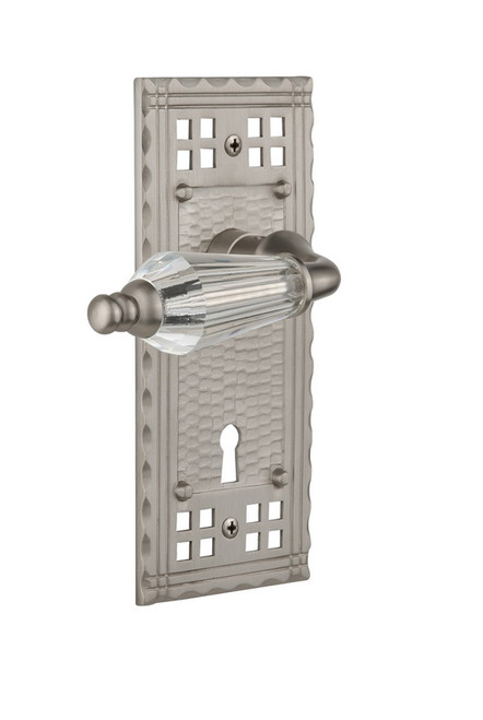 Nostalgic Warehouse - Craftsman Plate with Keyhole Double Dummy Parlor Lever in Satin Nickel - CRAPRL - 714361
