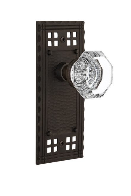Nostalgic Warehouse - Craftsman Plate Single Dummy Waldorf Door Knob in Oil-Rubbed Bronze - CRAWAL - 715384