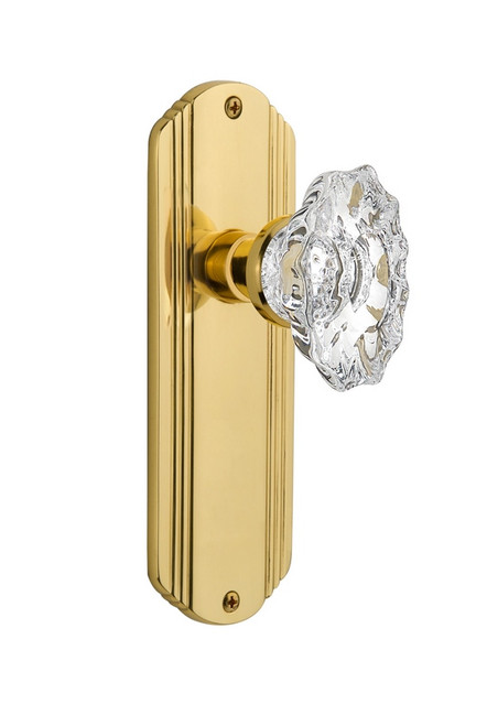 Nostalgic Warehouse - Deco Plate Double Dummy Chateau Door Knob in Polished Brass - DECCHA - 706892