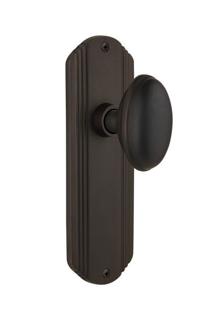 Nostalgic Warehouse - Deco Plate Single Dummy Homestead Door Knob in Oil-Rubbed Bronze - DECHOM - 706321
