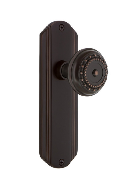 Nostalgic Warehouse - Deco Plate Double Dummy Meadows Door Knob in Timeless Bronze - DECMEA - 708020