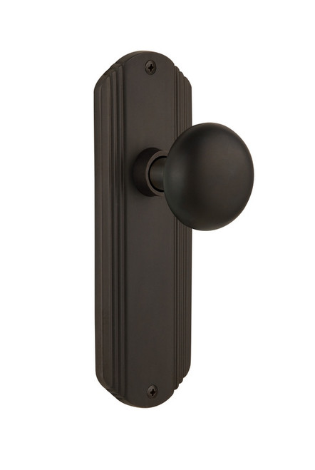 Nostalgic Warehouse - Deco Plate Single Dummy New York Door Knob in Oil-Rubbed Bronze - DECNYK - 706153