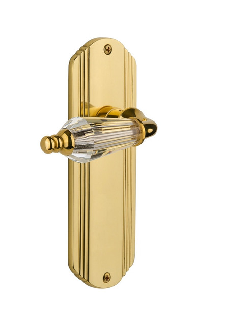 Nostalgic Warehouse - Deco Plate Single Dummy Parlor Lever in Unlacquered Brass - DECPRL - 706931