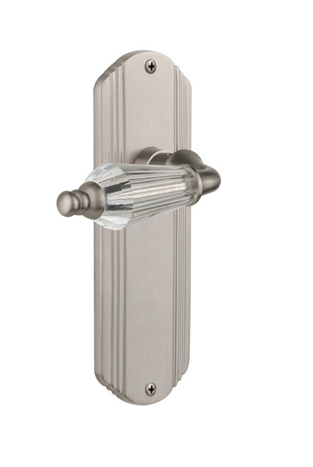 Nostalgic Warehouse - Deco Plate Double Dummy Parlor Lever in Satin Nickel - DECPRL - 706942
