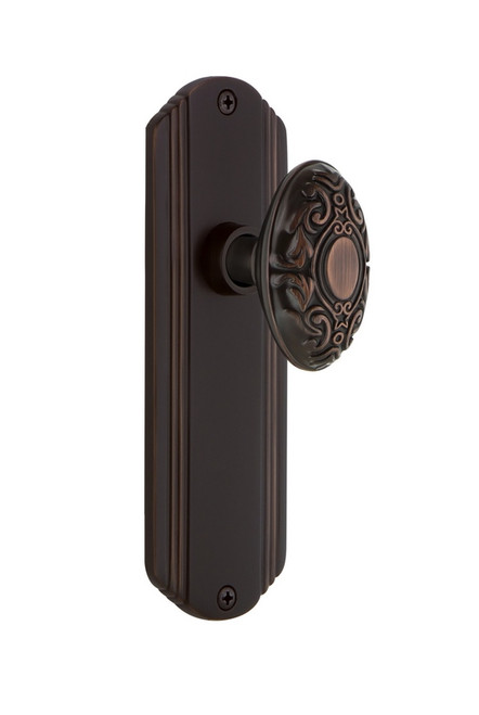 Nostalgic Warehouse - Deco Plate Single Dummy Victorian Door Knob in Timeless Bronze - DECVIC - 707936