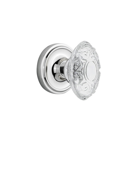 Nostalgic Warehouse - Classic Rosette Double Dummy Crystal Victorian Knob in Bright Chrome - CLACVI - 754970