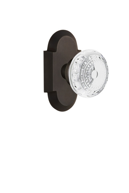 Nostalgic Warehouse - Cottage Plate Single Dummy Crystal Meadows Knob in Oil-Rubbed Bronze - COTCME - 753479