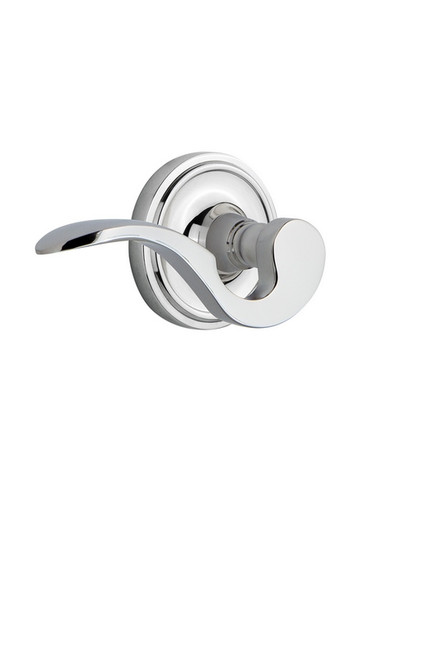 Nostalgic Warehouse - Classic Rose Passage Manor Lever in Bright Chrome - CLAMAN - 761849 - 2 3/8" Backset