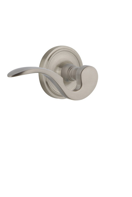 Nostalgic Warehouse - Classic Rose Passage Manor Lever in Satin Nickel - CLAMAN - 761873 - 2 3/8" Backset