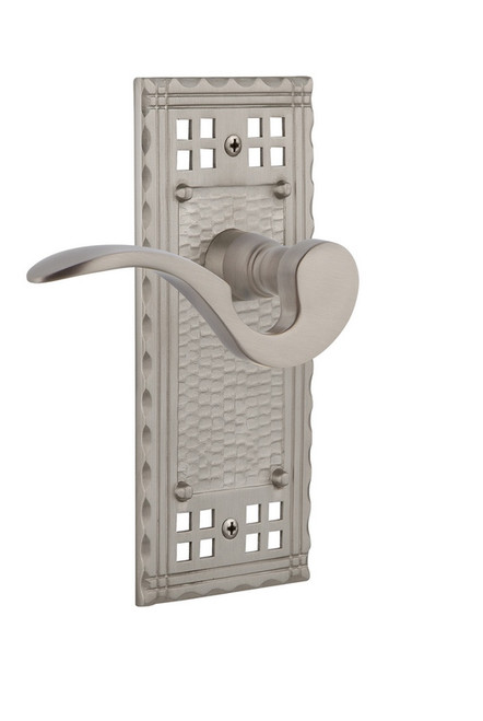 Nostalgic Warehouse - Craftsman Plate Single Dummy Manor Lever in Satin Nickel - CRAMAN - 762462