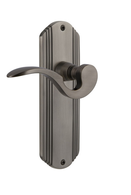 Nostalgic Warehouse - Deco Plate Single Dummy Manor Lever in Antique Pewter - DECMAN - 762465