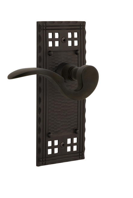 Nostalgic Warehouse - Craftsman Plate Double Dummy Manor Lever in Oil-Rubbed Bronze - CRAMAN - 762617