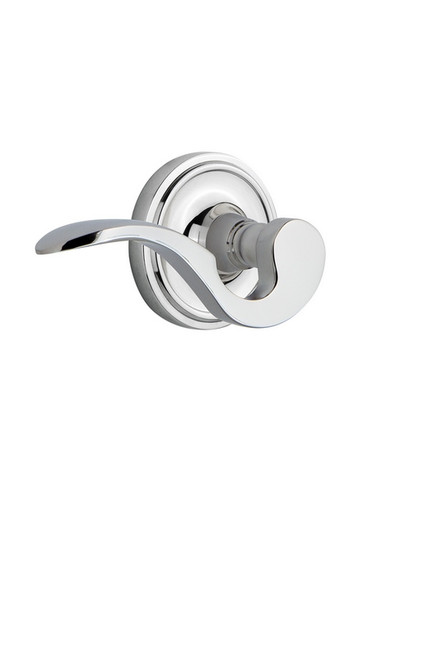 Nostalgic Warehouse - Classic Rose Privacy Manor Lever in Bright Chrome - CLAMAN - 762782 - 2 3/8" Backset