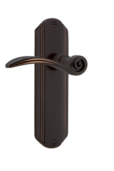 Nostalgic Warehouse - Deco Plate Single Dummy Swan Lever in Timeless Bronze - DECSWN - 764277