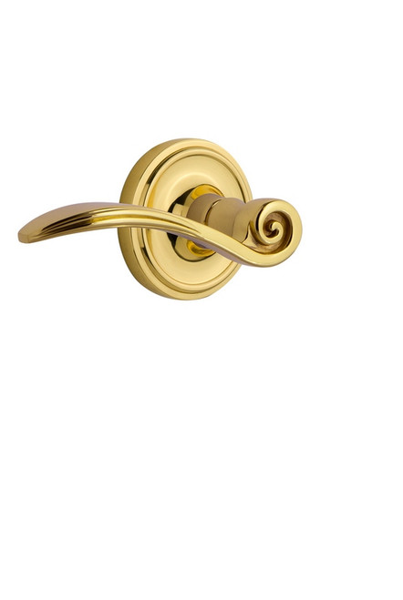 Nostalgic Warehouse - Classic Rose Double Dummy Swan Lever in Polished Brass - CLASWN - 764411