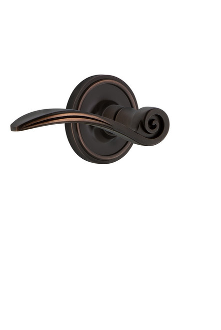 Nostalgic Warehouse - Classic Rose Privacy Swan Lever in Timeless Bronze - CLASWN - 764596 - 2 3/8" Backset