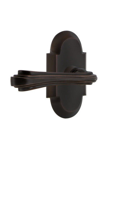 Nostalgic Warehouse - Cottage Plate Passage Fleur Lever in Timeless Bronze - COTFLR - 765525 - 2 3/4" Backset