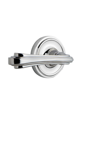 Nostalgic Warehouse - Classic Rose Privacy Fleur Lever in Bright Chrome - CLAFLR - 766412 - 2 3/8" Backset