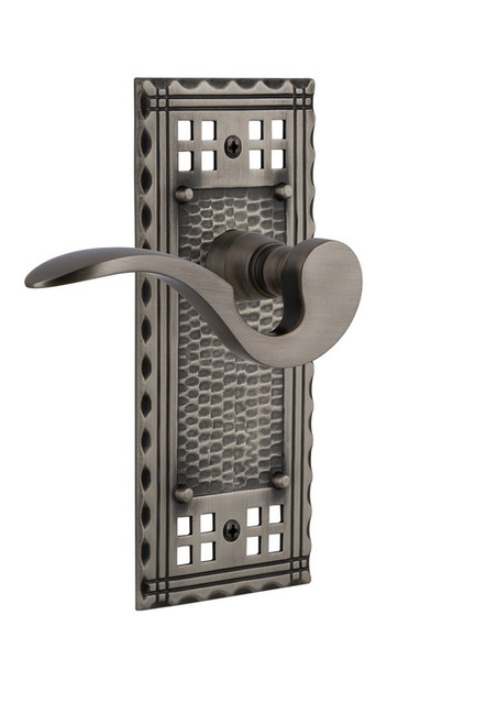 Nostalgic Warehouse - Craftsman Plate Single Dummy Manor Lever in Antique Pewter - CRAMAN - 771910