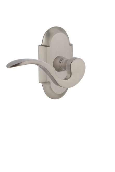 Nostalgic Warehouse - Cottage Plate Passage Manor Lever in Satin Nickel - COTMAN - 772674 - 2 3/8" Backset