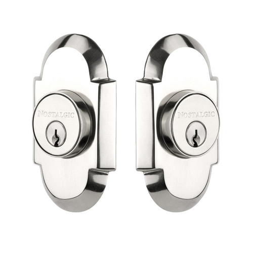 Nostalgic Warehouse - Cottage Plate Double Cylinder Deadbolt in Bright Chrome - COTCOT - 715131 - 2 3/8" Backset