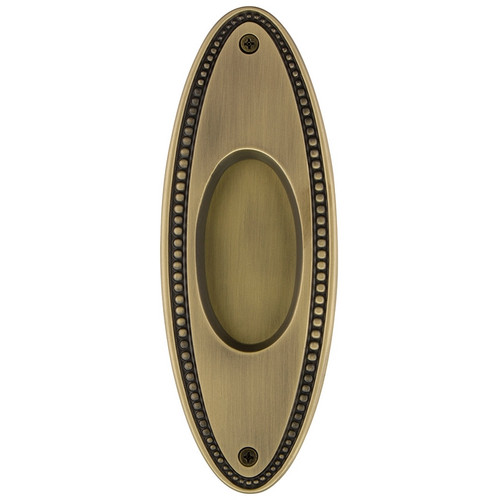 Nostalgic Warehouse - Beaded Flush Pull in Antique Brass - FLPBED - 701401