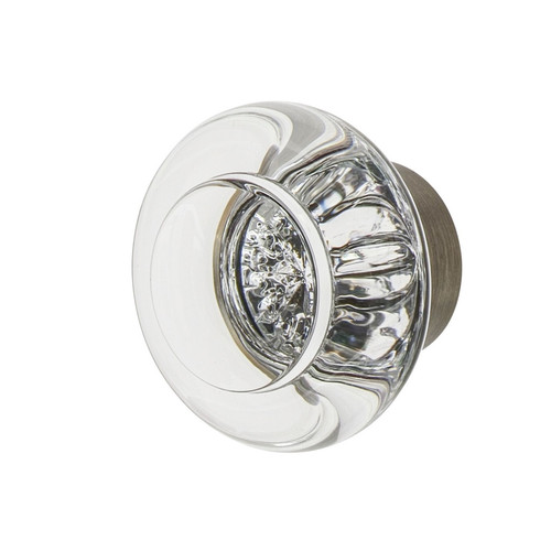 Nostalgic Warehouse - Round Clear Crystal 1 3/8" Cabinet Knob in Antique Pewter - CKB-RCC - 750002