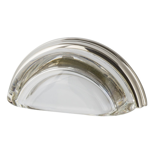 Nostalgic Warehouse - Cup Pull Crystal Clear 3" on Center in Polished Nickel - CPLCCL - 755395