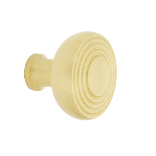 Nostalgic Warehouse - Deco Brass 1 3/8" Cabinet Knob in Satin Brass - CKB-DEC - 756167