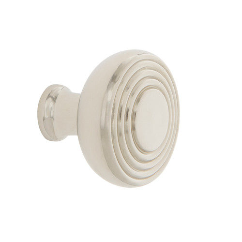 Nostalgic Warehouse - Deco Brass 1 3/8" Cabinet Knob in Polished Nickel - CKB-DEC - 756132