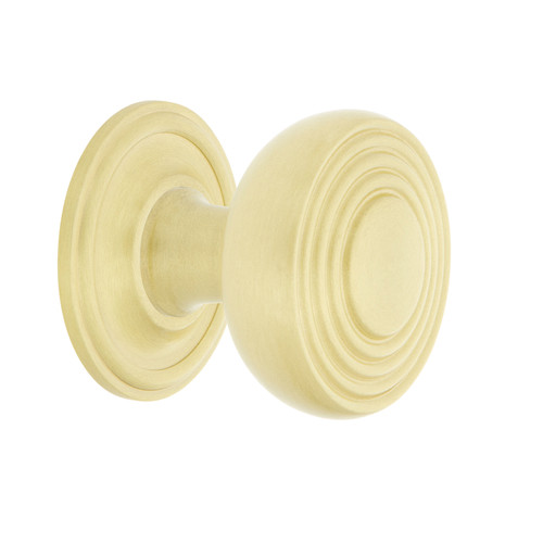 Nostalgic Warehouse - Deco Brass 1 3/8" Cabinet Knob with Classic Rose in Satin Brass - CKB-DECCLA - 769458