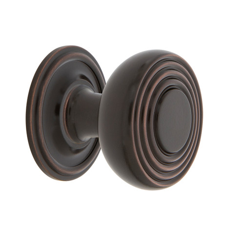 Nostalgic Warehouse - Deco Brass 1 3/8" Cabinet Knob with Classic Rose in Timeless Bronze - CKB-DECCLA - 769466