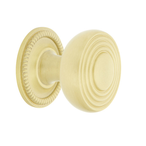 Nostalgic Warehouse - Deco Brass 1 3/8" Cabinet Knob with Rope Rose in Satin Brass - CKB-DECROP - 769467