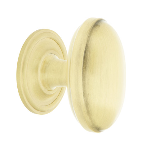 Nostalgic Warehouse - Homestead Brass 1 3/4" Cabinet Knob with Classic Rose in Satin Brass - CKB-HOMCLA - 769494