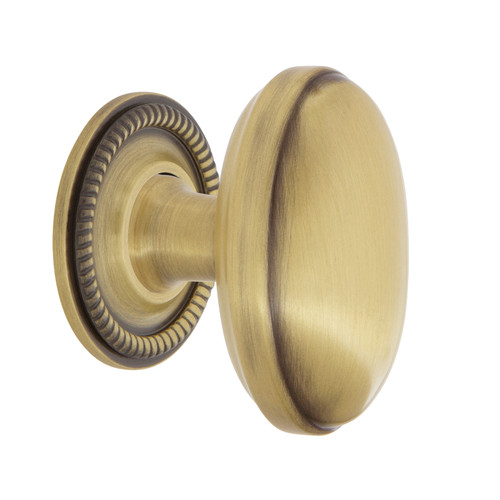 Nostalgic Warehouse - Homestead Brass 1 3/4" Cabinet Knob with Rope Rose in Antique Brass - CKB-HOMROP - 769510
