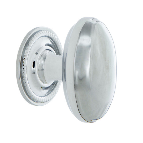 Nostalgic Warehouse - Homestead Brass 1 3/4" Cabinet Knob with Rope Rose in Bright Chrome - CKB-HOMROP - 769511