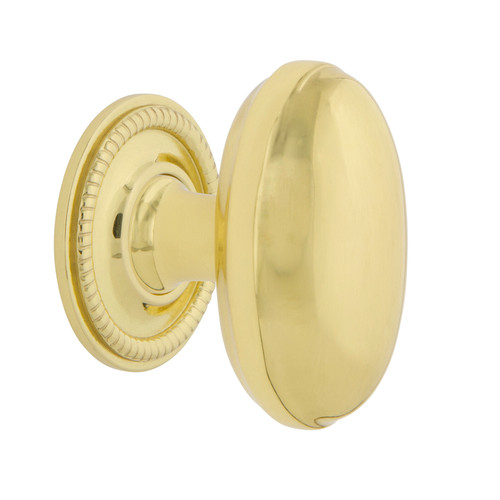 Nostalgic Warehouse - Homestead Brass 1 3/4" Cabinet Knob with Rope Rose in Polished Brass - CKB-HOMROP - 769508