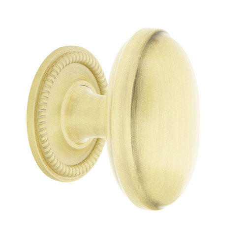 Nostalgic Warehouse - Homestead Brass 1 3/4" Cabinet Knob with Rope Rose in Satin Brass - CKB-HOMROP - 769503