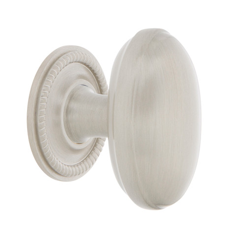 Nostalgic Warehouse - Homestead Brass 1 3/4" Cabinet Knob with Rope Rose in Satin Nickel - CKB-HOMROP - 769505