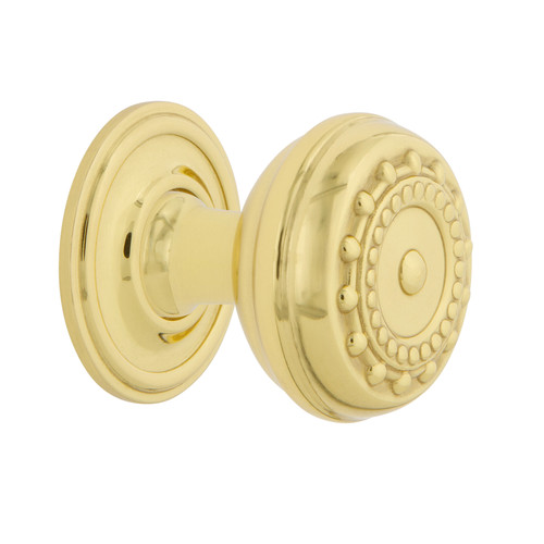 Nostalgic Warehouse - Meadows Brass 1 3/8" Cabinet Knob with Classic Rose in Unlacquered Brass - CKB-MEACLA - 769515