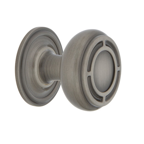 Nostalgic Warehouse - Mission Brass 1 3/8" Cabinet Knob with Classic Rose in Antique Pewter - CKB-MISCLA - 769533