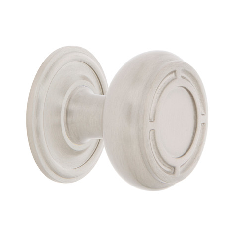 Nostalgic Warehouse - Mission Brass 1 3/8" Cabinet Knob with Classic Rose in Satin Nickel - CKB-MISCLA - 769534
