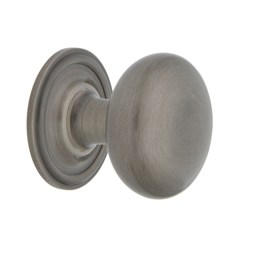 Nostalgic Warehouse - New York Brass 1 3/8" Cabinet Knob with Classic Rose in Antique Pewter - CKB-NYKCLA - 769552