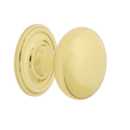 Nostalgic Warehouse - New York Brass 1 3/8" Cabinet Knob with Classic Rose in Unlacquered Brass - CKB-NYKCLA - 769555