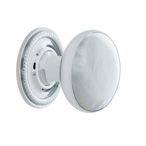 Nostalgic Warehouse - New York Brass 1 3/8" Cabinet Knob with Rope Rose in Bright Chrome - CKB-NYKROP - 769560