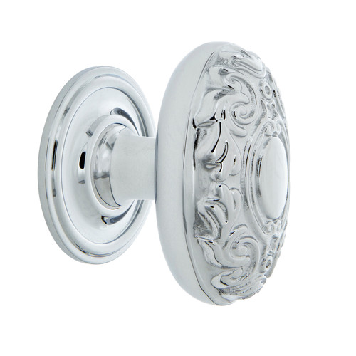 Nostalgic Warehouse - Victorian Brass 1 3/4" Cabinet Knob with Classic Rose in Bright Chrome - CKB-VICCLA - 769569