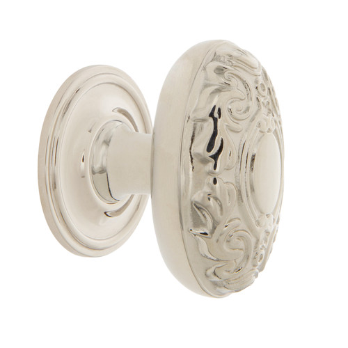 Nostalgic Warehouse - Victorian Brass 1 3/4" Cabinet Knob with Classic Rose in Polished Nickel - CKB-VICCLA - 769567