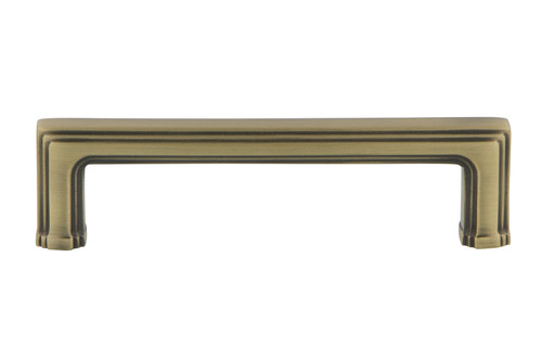 Nostalgic Warehouse - Carre' Handle Pull 4" On Center in Antique Brass - HPLCAR-4 - 761773