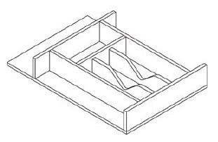 KCD Brooklyn Gray Natural Cutlery Drawer Insert for B21/B24 Drawers - BG-CDI20
